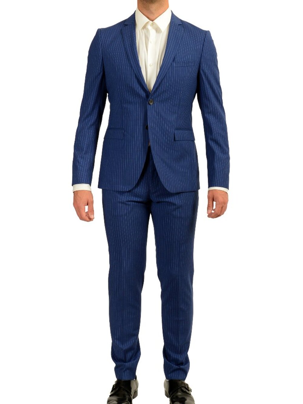 Hugo Boss Men's "Reymond/Wenten" Extra Slim 100% Wool Striped Suit US 36R IT 46R